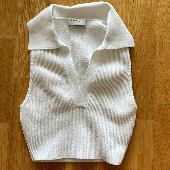 Babaton Ribbed Collared Cropped Tank - Picture 2 of 3